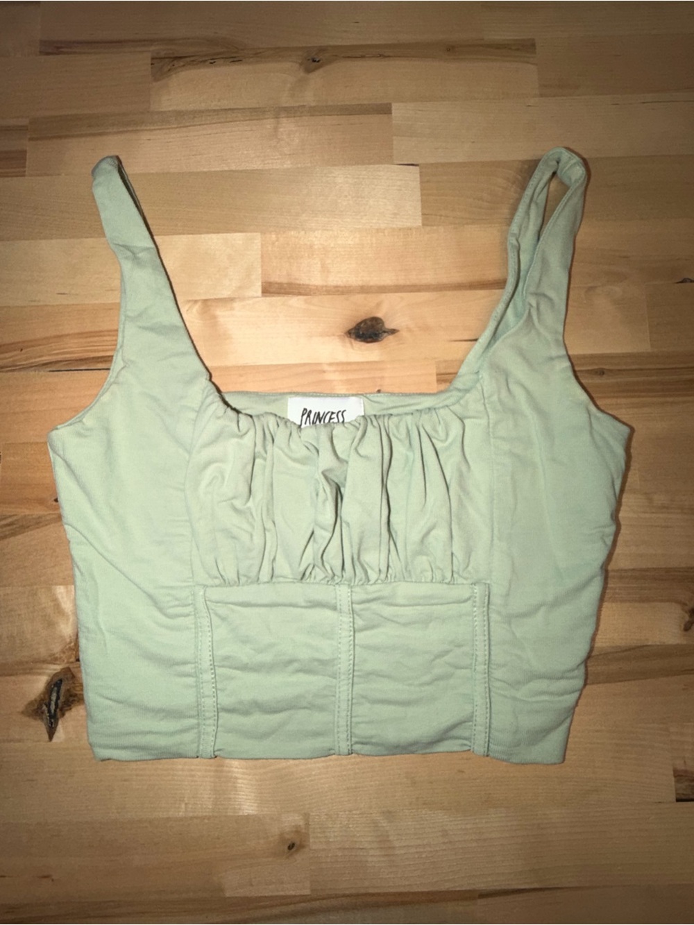 Princess Polly Green Ruched Tank Top